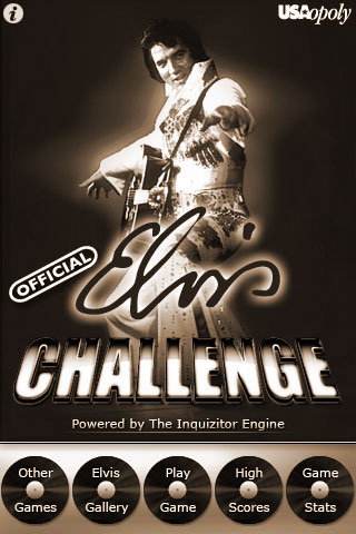 Official Elvis Challenge menu screen