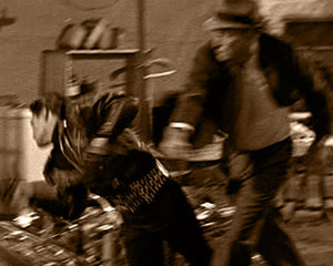 Elvis Presley takes a pummeling as Charlie Rogers in 1964's ROUSTABOUT (Paramount)