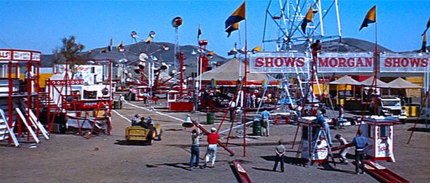 The Morgan Shows carnival in 1964's ROUSTABOUT (Paramount)