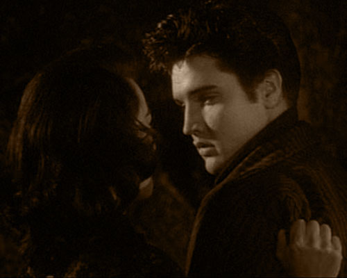 Judy Tyler is Peggy Van Alden and Elvis Presley is Vince Everett in 1957's JAILHOUSE ROCK (MGM)